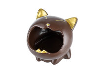 Aschenbecher Katze, braun/ gold; Ø 10,8, H. 10,6...
