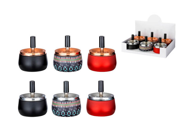 Angelo Schleuderascher Paket 3, schwarz, rot, gemustert, Ø 8cm, 6er Set