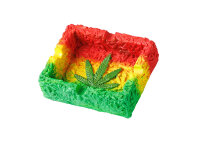 Aschenbecher Jamaica bunt, 10x8x3cm, 4er Set