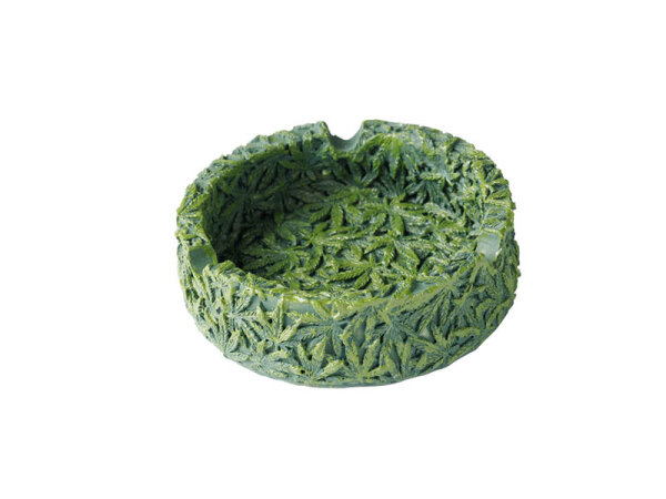 Aschenbecher Hanf grün, Ø 9,5cm H.3cm, 4er Set