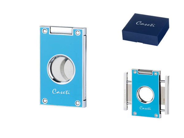 Zigarrenabschneider "Caseti" türkisblau, 2 Klingen, Ringmaß 56