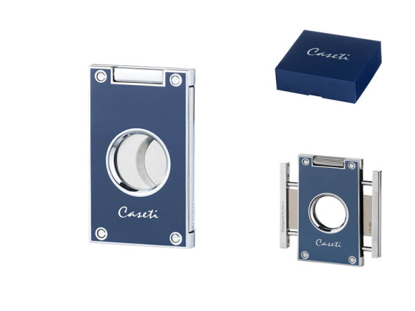 Zigarrenabschneider "Caseti" graublau, 2 Klingen, Ringmaß 56