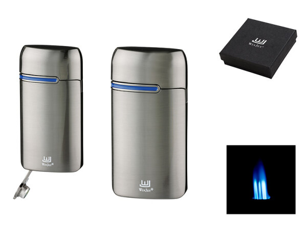 Zigarrenfeuerzeug "Kaprun" anthrazit mit Bohrer, 3er Jet-Flame, einzeln