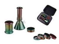 Glasbong-Set "Carbonoptik Mini" Höhe 15cm;...