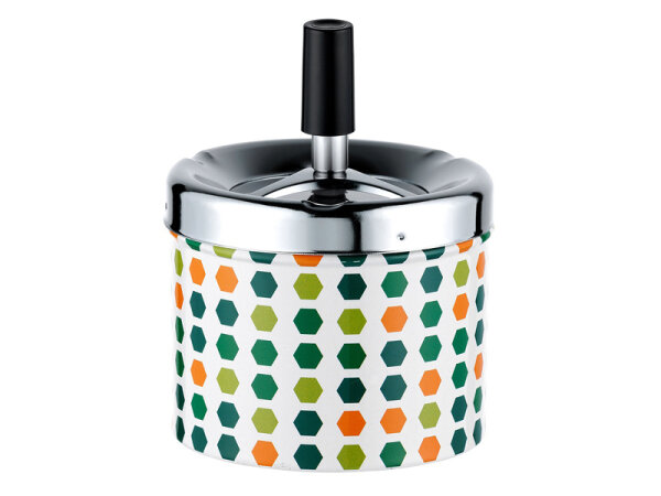 Drehaschenbecher "Punkte"; Ø 9cm H. 8cm, einzeln