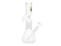 Glasbong "Hanfblatt" m. Percolator Tribal...