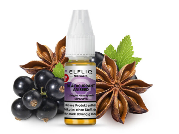 ELFBAR Elfliq - Blackcurrant Aniseed  (Schwarze Johannisbeere Anis) - Liquid - 10 mg/ml - 10 ml