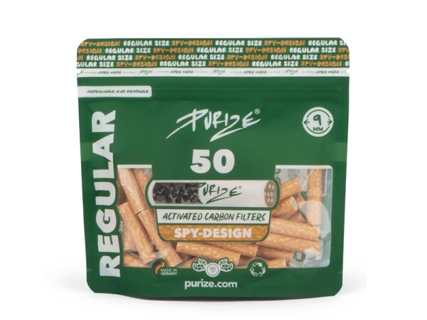 PURIZE Spy, 50er Pack, Regular Size; Aktivkohlefilter