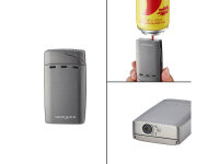 Zigarrenfeuerzeug "Andorre", Doppelte blaue Flamme, mit Zigarrenschneider