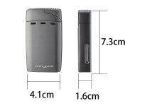 Zigarrenfeuerzeug "Andorre", Doppelte blaue Flamme, mit Zigarrenschneider