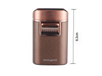 Zigarrenfeuerzeug "Monaco", 4er blaue Flamme, mit Zigarrenablage