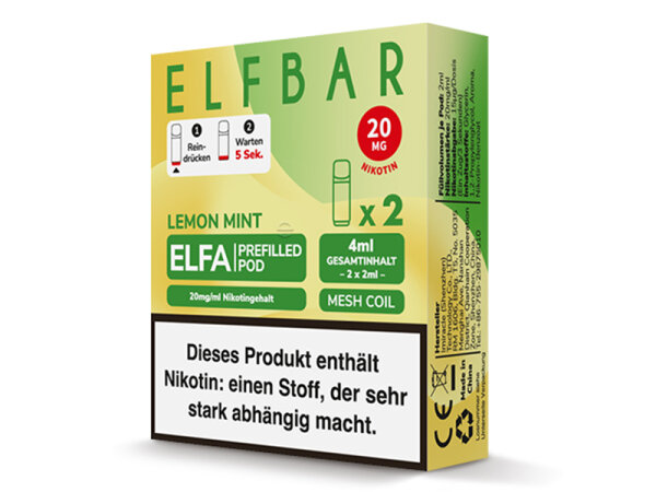 ELFBAR ELFA Prefilled Pod - Lemon Mint (Zitrone, Minze) - 20mg - 2er Set