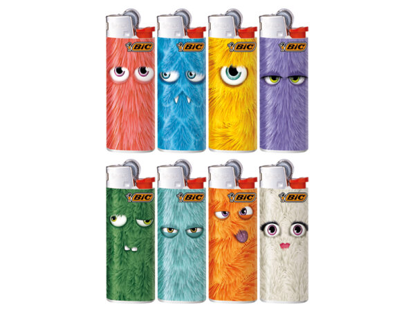 BIC Mini J25 Reibrad Feuerzeuge "Furry", 50er Display