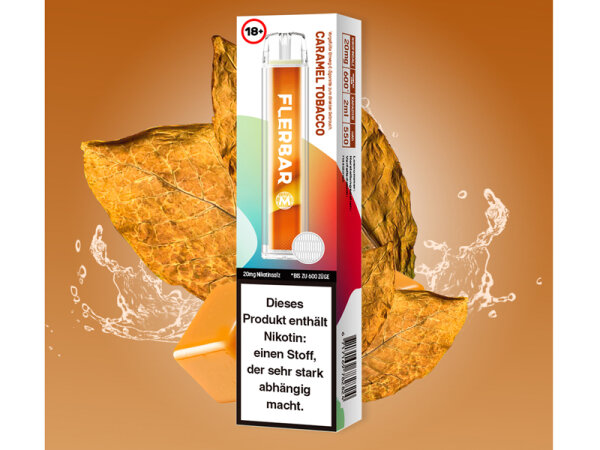 Flerbar M - Caramel Tobacco (Karamell Tabak) - E-Shisha - 20mg - 600 Züge