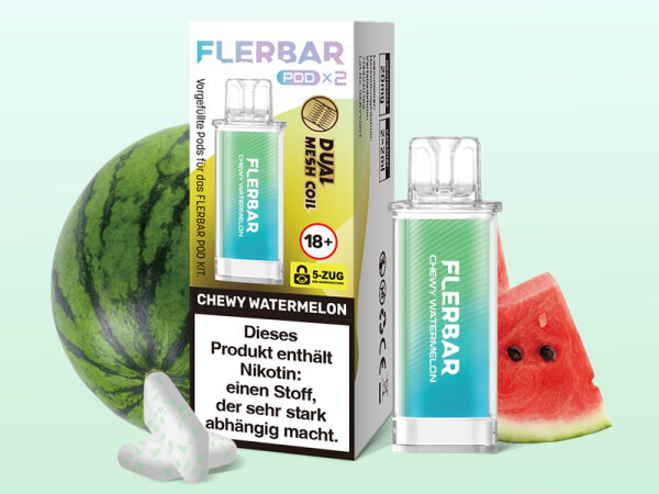 Flerbar Pods - Chewy Watermelon (saftige Wassermelone) - 20mg - 2er Set