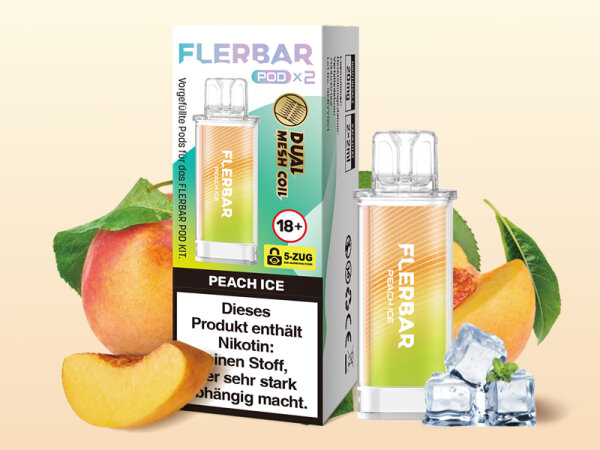 Flerbar Pods - Peach Ice (Pfirsich Eis) - 20mg - 2er Set