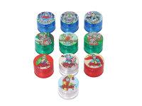 Grinder "Monkey King" Kunststoff-transp., versch. Motive; 3-tlg.; Ø 5cm, 12er Display