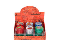 Grinder "Monkey King" Kunststoff-transp., versch. Motive; 3-tlg.; Ø 5cm, 12er Display