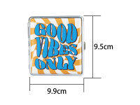 Zigarettenetui "Good Vibes" für 20 Zig., mit Gummiband, 3-fach sortiert; 12er Display