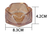 Glasaschenbecher "Rhombus";  9 x 9 x 4,5cm;  6er Display