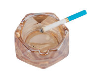 Glasaschenbecher "Rhombus";  9 x 9 x 4,5cm;  6er Display