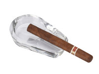 Zigarrenaschenbecher "White" aus Glas; Länge 11,2 cm