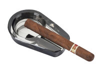 Zigarrenaschenbecher "Black" aus Glas; Länge 11,9 cm