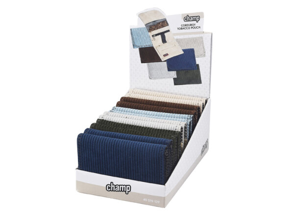Tabakbeutel "Corduroy" Small; 6-fach sortiert, 12er Display