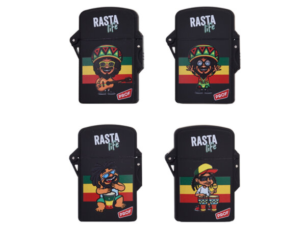 Sturmfeuerzeuge "Rasta Malibu" Jet-Flame, 4-fach sortiert, 20er Display