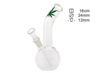 Glasbong "Small Leaf" transp; Höhe 16 cm;...