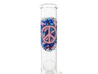 Glasbong "Peace" transp; Höhe 26 cm; Ø 3,6 cm; Schliff 14,5