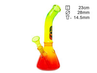 Glasbong "Rasta" gelb/rot/grün transp;...