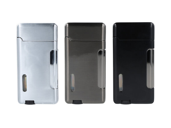 Sturm-, Zigarrenfeuerzeuge "Menta" 2er Jet-Flame, 3-fach sortiert, 6er Display