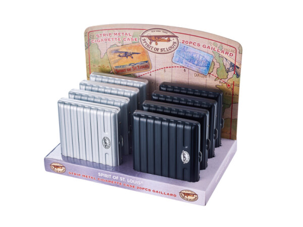 Zigarettenetuis "Gaillard" für 20 Zig., mit Spange, 2-fach sortiert, 8er Display
