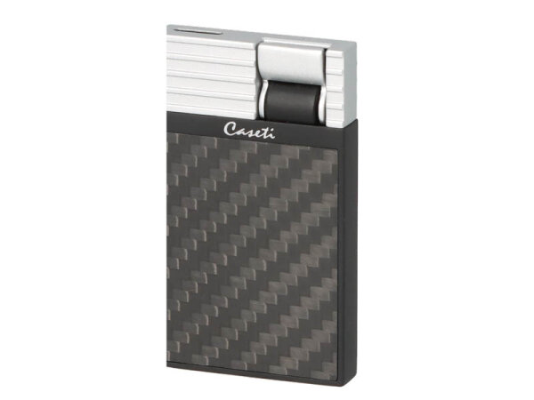 Zigarrenfeuerzeug "Caseti" schwarz/matt/Carbon, Flat-Flame