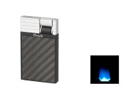Zigarrenfeuerzeug "Caseti" schwarz/matt/Carbon, Flat-Flame