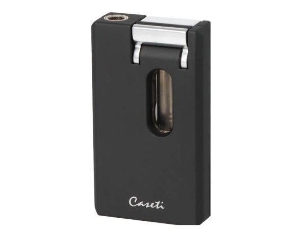 Zigarrenfeuerzeug "Caseti" schwarz/matt, Soft Jet, mit Abschn. Kerbschnitt u. Bohrer