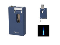 Zigarrenfeuerzeug "Caseti" dunkelblau/matt, Soft Jet-Flame, mit Abschn. Kerbschnitt u. Bohrer