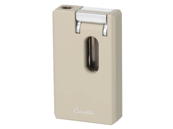 Zigarrenfeuerzeug "Caseti" grau-beige/matt, Soft Jet-Flame, mit Abschn. Kerbschnitt u. Bohrer