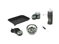 Handpfeifen-Set "Super Heros", mit Pfeife, Grinder, Tray, Aschenbecher u. Storagebehälter