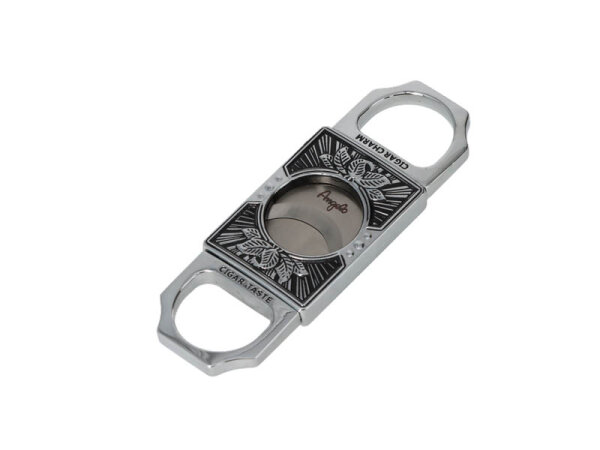 Zigarrenabschneider "Metall" Schwarz/Silberfarben, 2 Klingen
