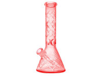 Glasbong "Ice neonrot" transp; Höhe 32 cm