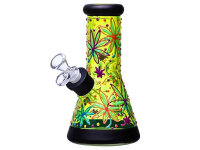 Glasbong "yellow flower" transp; Höhe 20...