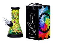 Glasbong "yellow flower" transp; Höhe 20...