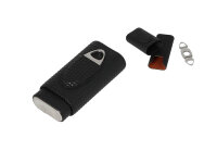 Zigarrenetui "Diamond" 2er, schwarz, mit Cutter...