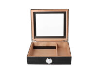 Humidor "Diamond schwarz" mit Hygrometer/Humidifier 26,4 x 22,8 x 8,3 cm