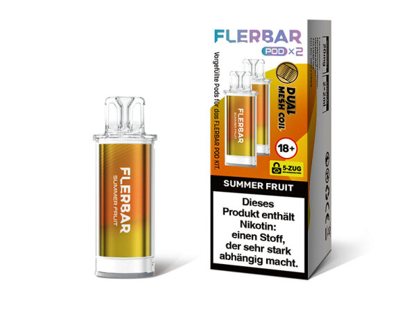 Flerbar Pods - Summer Fruit (Sommerfr&uuml;chte) - 20mg - 2er Set