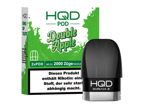 HQD Cirak 2 Pod - Double Apple (Apfel) - 18mg - 1000 Züge - 2er Set