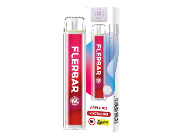 Flerbar M Zero - Apple Ice (Apfel Eis) - E-Shisha - 0mg - 600 Züge