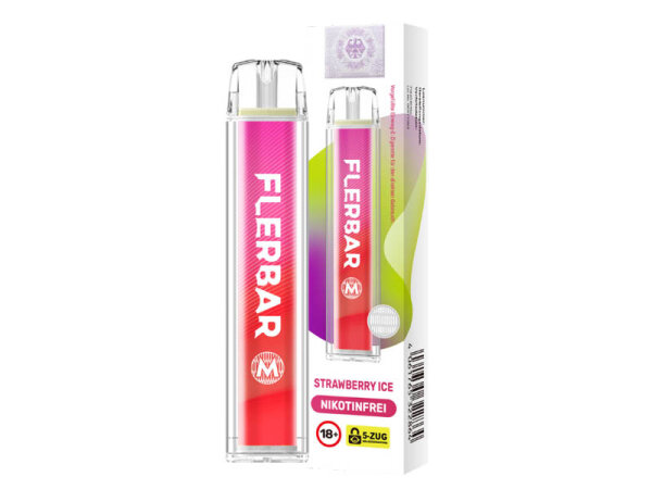 Flerbar M Zero - Strawberry Ice (Erdbeer Eis) - E-Shisha - 0mg - 600 Züge